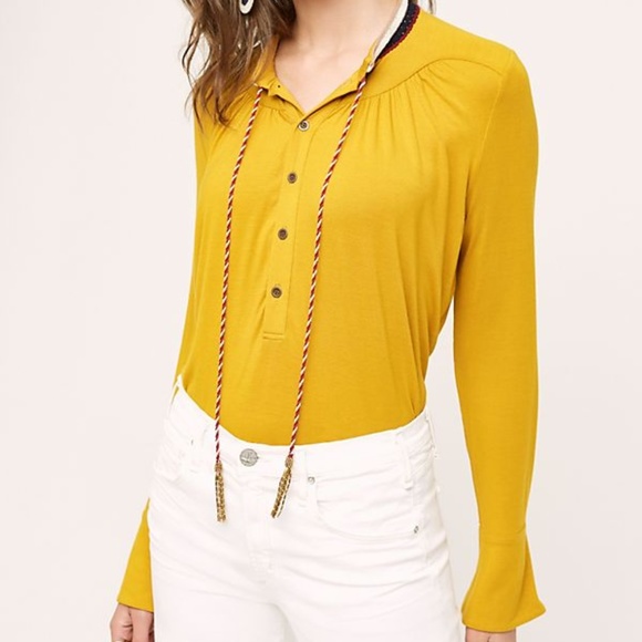 Anthropologie Tops - Anthropologie Goldie Tassel Blouse